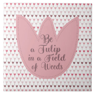 Simple Pink Tulip Pattern Tile