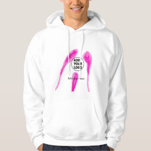 Simple pink watercolor abstract add your logo text hoodie