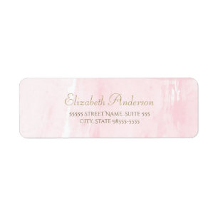 Simple Pink Watercolor Elegant Gold Script