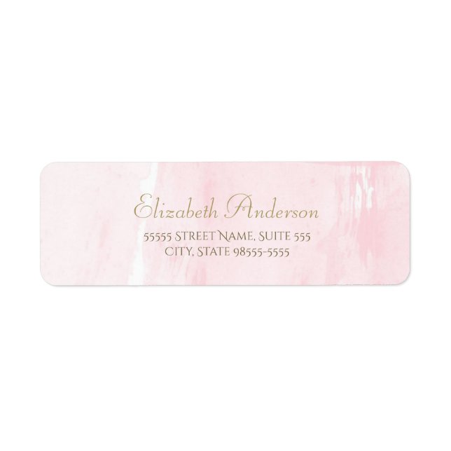 Simple Pink Watercolor Elegant Gold Script (Front)
