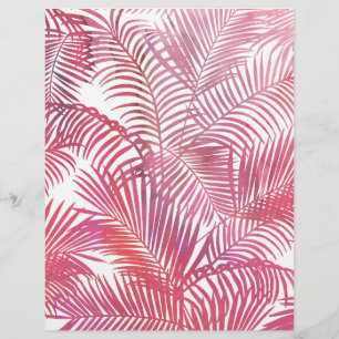 Simple pink watercolor modern tropical palm tree flyer