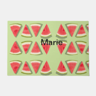 Simple pink watermelon add name minimal custom th doormat