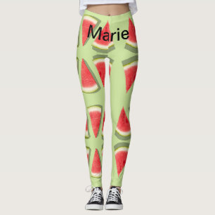Simple pink watermelon add name minimal custom  th leggings