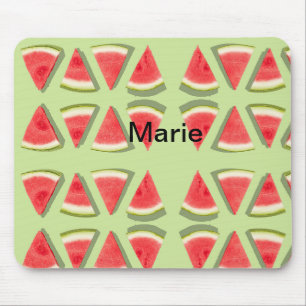 Simple pink watermelon add name minimal custom th mouse mat