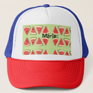 Simple pink watermelon add name minimal custom th trucker hat
