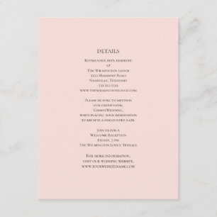 Simple Pink Wedding Details Enclosure Card