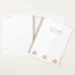 Simple Pink White Boho Rainbow Personalised Planner<br><div class="desc">This simple modern planner features a boho rainbow theme.  Personalise with any name for a unique gift for anyone.</div>