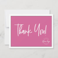 Simple Pink White Company Logo Social Thank You