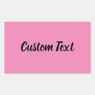 Simple Pink with Black Script Text Template Rectangular Sticker