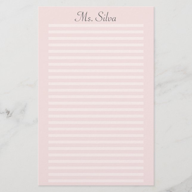 Simple Pinstripe Personalised Stationery by Heard_ (Front)