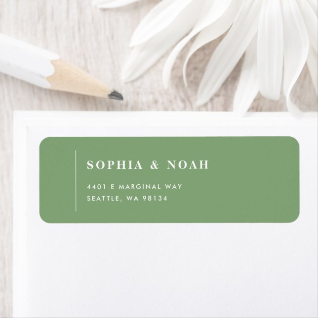 Simple Pistachio Modern Wedding Return Address  (Insitu)