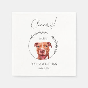 Simple Pit Bull Dog Wedding Cocktail Napkins