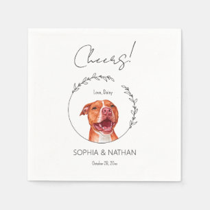 Simple Pit Bull Dog Wedding Cocktail Napkins