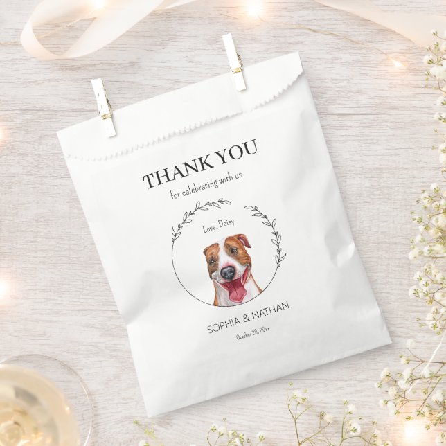 Simple Pit Bull Wedding Thank You Favour Bag (Clipped)