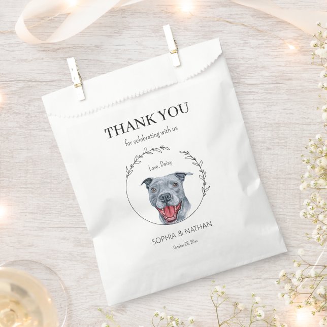 Simple Pit Bull Wedding Thank You Favour Bag (Clipped)