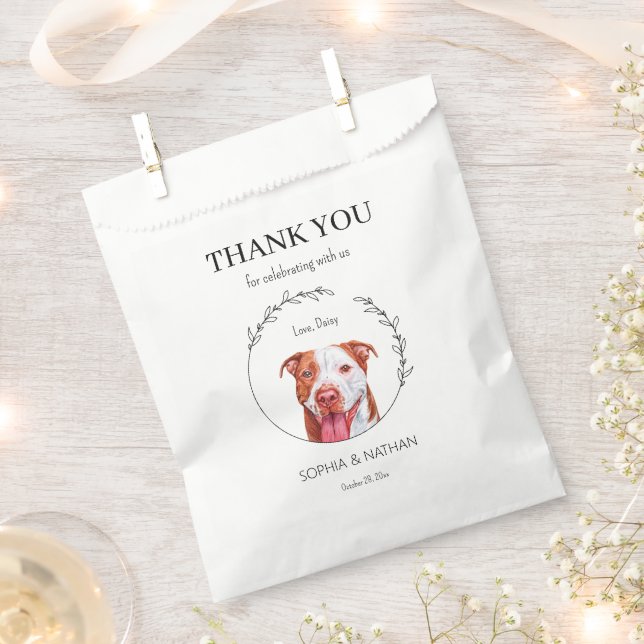 Simple Pit Bull Wedding Thank You Favour Bag (Clipped)