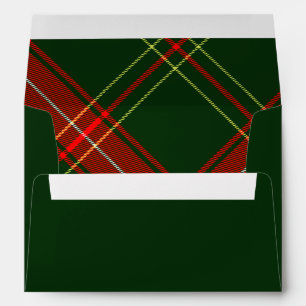 Simple Plaid Christmas Return Address Mailing Envelope