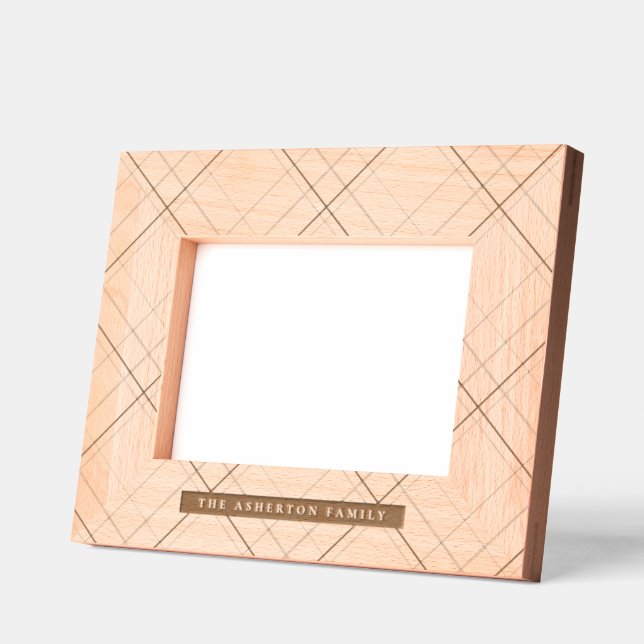 Simple plaid pattern family name etched frames (Left)