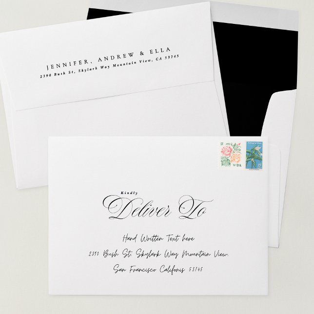 Simple Plain 5 x 7 Black White Invitation Envelope (Creator Uploaded)