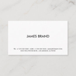 Simple Plain Black and White Business Card