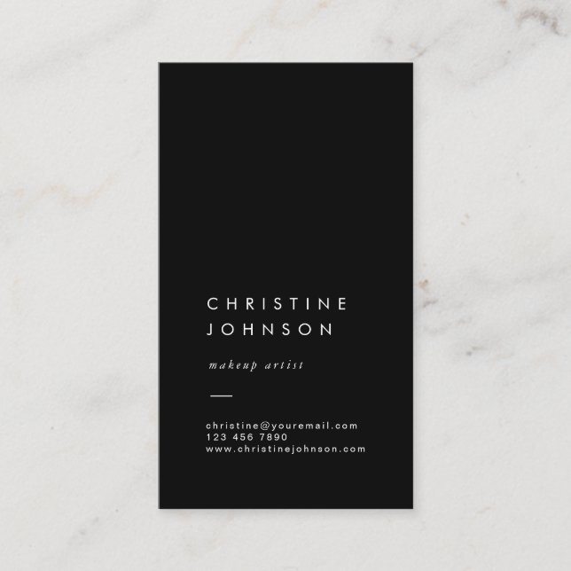 simple plain black and white business card (Front)