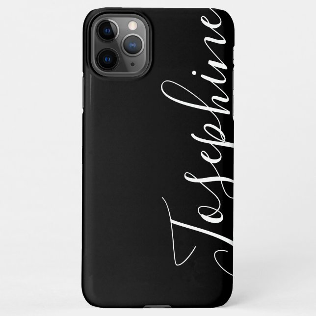 Simple Plain Black and White Custom Hand Lettered iPhone Case (Back)