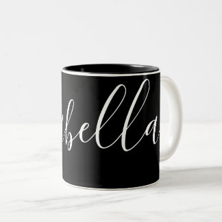 Simple Plain Black and White Custom Isabella Two-Tone Coffee Mug