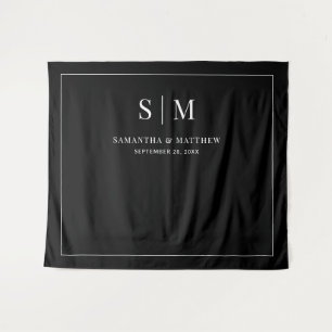 Simple Plain Black Background Wedding Backdrop Tapestry