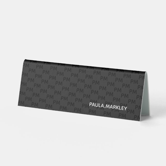 Simple Plain Black Gray Modern Monogram Pattern (Front)