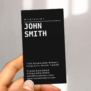Simple Plain Black Hygienist Business Card
