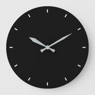 Simple Plain Black Minimalist Blank Round Large Clock