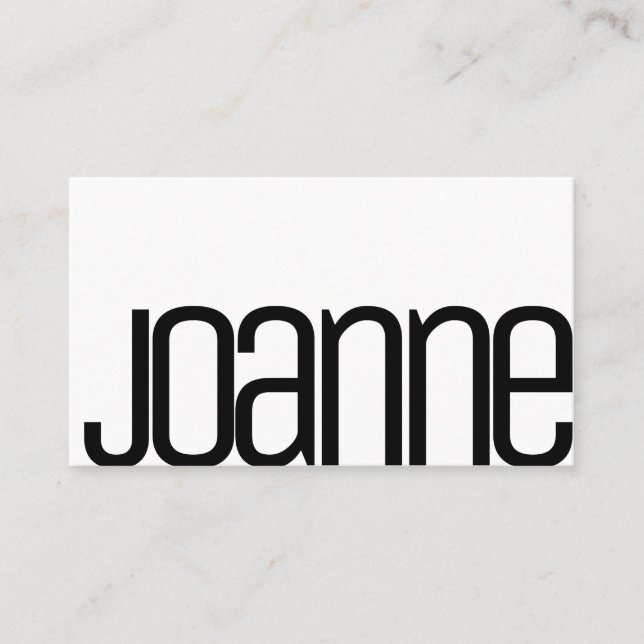 Simple Plain Black  White Minimalist Modern Name Business Card (Front)
