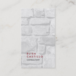 Simple Plain Black White Stones Trendy Consultant Business Card