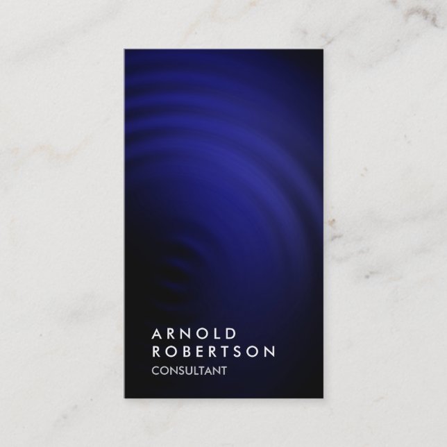 Simple Plain Blue Black Consultant Business Card (Front)