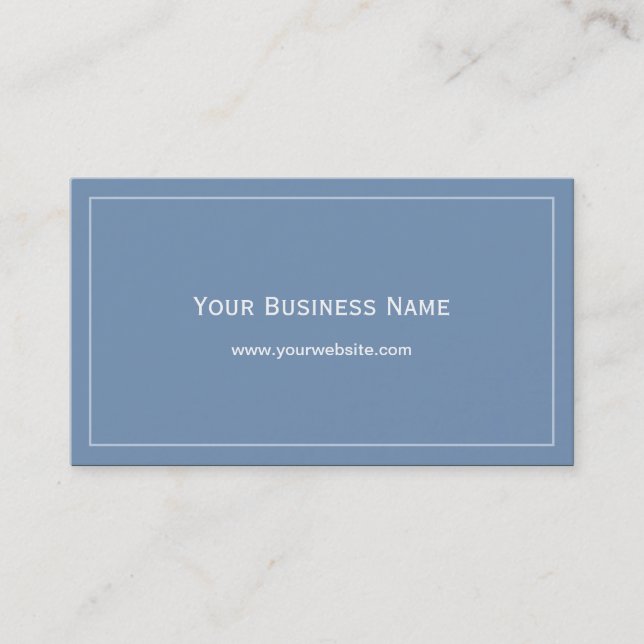 Simple Plain Blue Business card (Front)