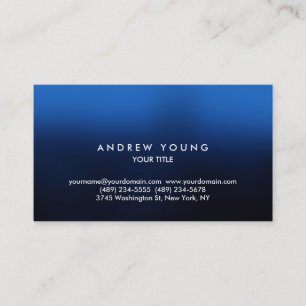 Simple Plain Blue Professional Unique Business Card