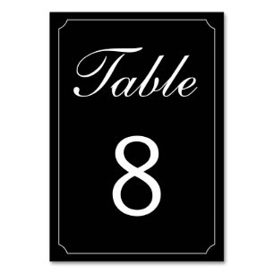 Simple Plain Border Double-sided Table Numbers