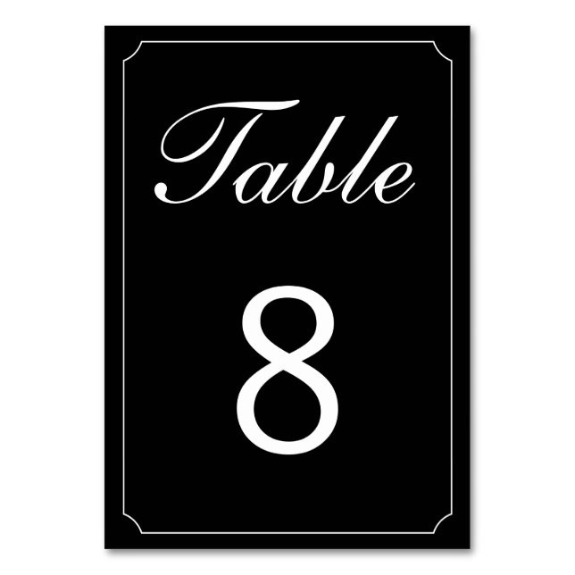Simple Plain Border Double-sided Table Numbers (Back)