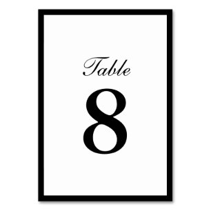 Simple Plain Border Double-sided Table Numbers