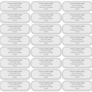Simple Plain Border Rounded Corners Address Labels