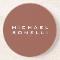 Simple Plain Brown Minimalist Modern Your Name