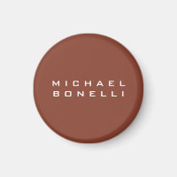 Simple Plain Brown Minimalist Modern Your Name