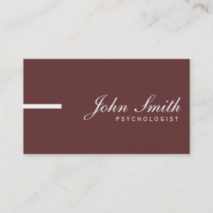 Simple Plain Brown Psychologist Business Card