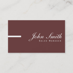 Simple Plain Brown Sales Manager Business Card