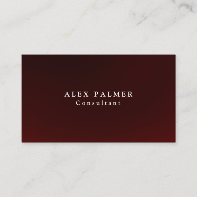 Simple Plain Brownish Red Background Original Business Card (Front)
