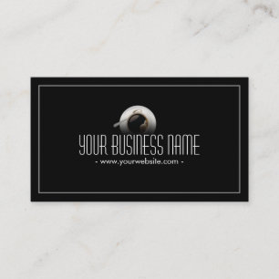 Simple Plain Coffee Break Dark Cafe Business Card