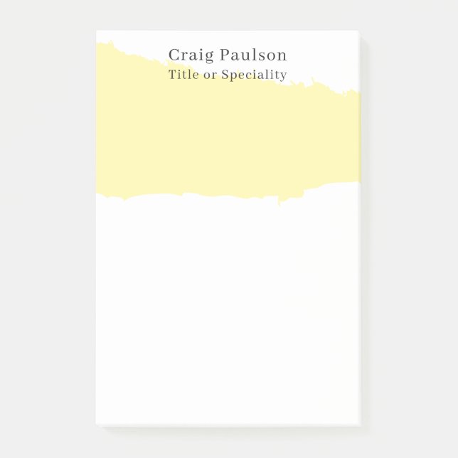 Simple Plain Cream Black White Minimalist Modern Post-it Notes (Front)