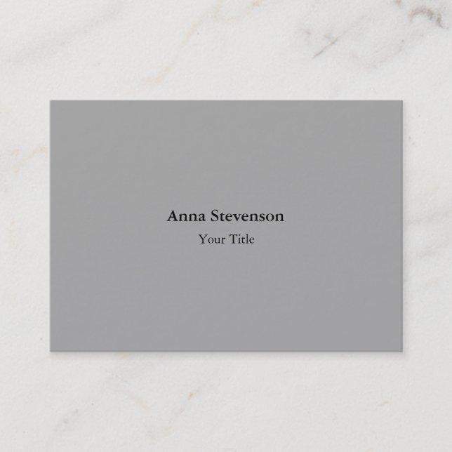 Simple plain creative professional modern grey business card (Front)