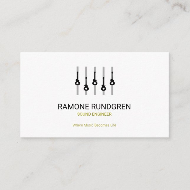 Simple Plain Creative Sound Equalizer Panel Business Card (Front)