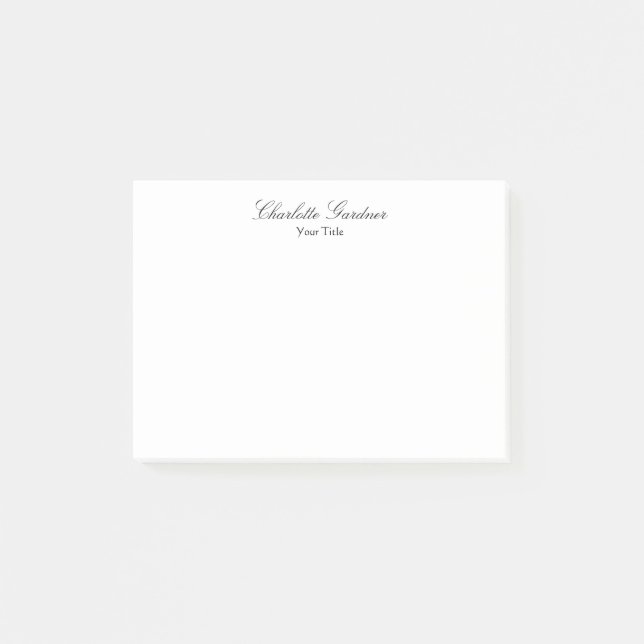 Simple plain creative stylish unique modern white post-it notes (Front)